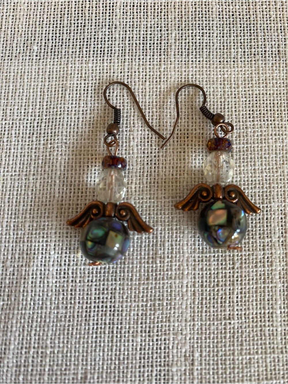 Handmade Glass Beaded Angel Drop Earrings